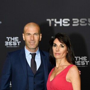 Zinedine Zidane et sa femme Véronique au photocall des FIFA Football Awards à Zurich le 9 janvier 2017