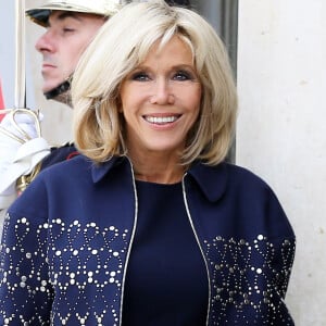 Brigitte Macron - Le président de la République française a reçu les membres de la délégation française de Paris 2024 ainsi que ses deux prédécesseurs au palais de l'Elysée à Paris, le 16 septembre 2017. © Dominique Jacovides/Bestimage