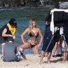 Exclusif - Kate Upton en pleine séance photo pour le magazine Sports Illustrated Swimsuit sur l'île d'Aruba, aux Bahamas, le 9 octobre 2017.