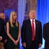 Eric Trump, Ivanka Trump et Donald Trump Jr - Conférence de presse de Donald Trump à la Trump Tower à New York le 11 janvier 2017.
