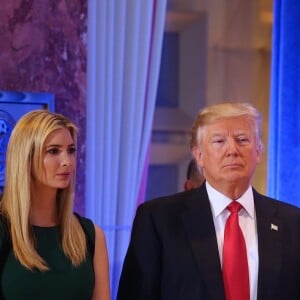 Eric Trump, Ivanka Trump et Donald Trump Jr - Conférence de presse de Donald Trump à la Trump Tower à New York le 11 janvier 2017.