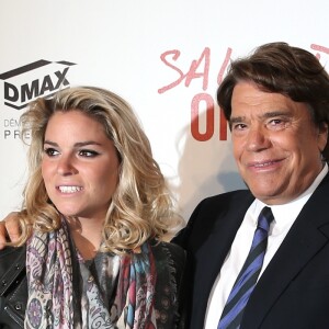 Bernard Tapie avec sa femme Dominique et sa fille Sophie lors de l'avant-première de 'Salaud on t'aime' à l'UGC Normandie sur les Champs-Elysées à Paris le 31 mars 2014.