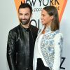 Nicolas Ghesquière et Alicia Vikander assistent au vernissage de l'exposition "Volez, Voguez, Voyagez" de Louis Vuitton à l'American Stock Exchange. New York, le 26 octobre 2017.