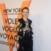 Natalia Vodianova assiste au vernissage de l'exposition "Volez, Voguez, Voyagez" de Louis Vuitton à l'American Stock Exchange. New York, le 26 octobre 2017.