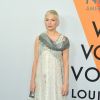Michelle Williams assiste au vernissage de l'exposition "Volez, Voguez, Voyagez" de Louis Vuitton à l'American Stock Exchange. New York, le 26 octobre 2017.