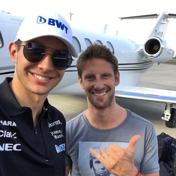 Esteban Ocon pose avec Romain Grosjean sur Instagram le 9 juillet 2017.