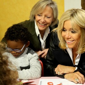 Brigitte Macron, accompagnée de Sophie Cluzel, Secrétaire d'État auprès du Premier ministre, chargée des Personnes handicapées, a visité un accueil de loisirs inclusif à l'école élémentaire Anatole de Monzie. Nantes, le 27 Octobre 2017 © Dominique Jacovides / Bestimage