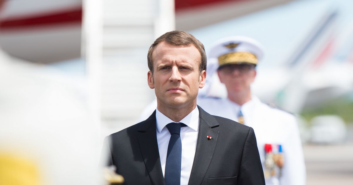 Le président de la République française, Emmanuel Macron arrive à l ...