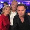 Claire Chazal, Laurent Ruquier et Yann Moix, tournage de "ONPC", novembre 2017
