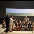 Jeoffrey Bourdenet, Antoine Courtray, Philippe Crubezy, Olivier Cruveiller, Adel Djemai, Christian Drillaud, Claude Guedj, Roch Leibovici, Pierre-Alain Leleu, Francis Lombrail, Pascal Ternisien, Bruno Wolkowitch lors du filage de la pièce "12 hommes en colère" au théâtre Hébertot à Paris le 27 septembre 2017. © Coadic Guirec / Bestimage