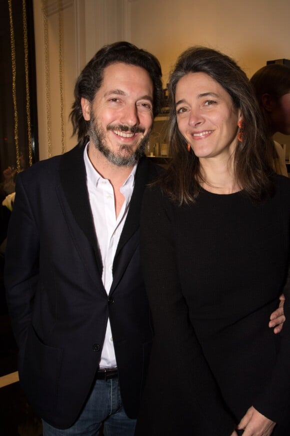 Exclusif - Guillaume Gallienne et sa femme Amandine - Inauguration de la boutique Kilian rue Cambon à Paris, le 26 janvier 2015.