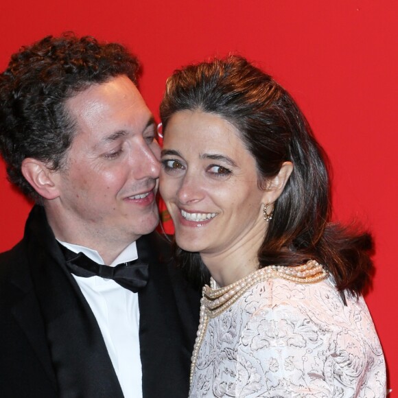 Guillaume Gallienne et sa femme Amandine - Arrivées extérieur - Dîner au Fouquet's - 39e cérémonie des Cesar à Paris, le 28 février 2014.