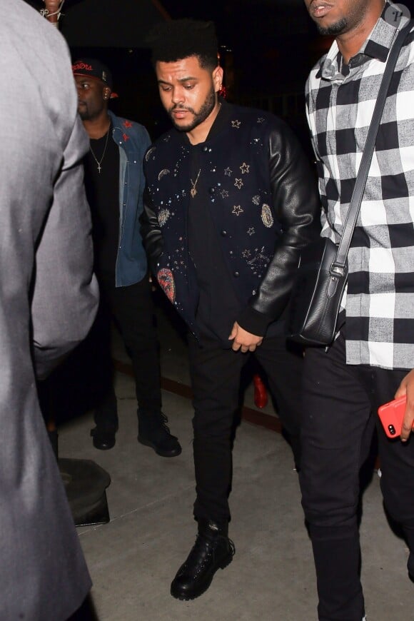 The Weeknd - Exclusif - People arrivent au restaurant The Highlight Room pour célébrer l'anniversaire de L.DiCaprio à Hollywood, le 11 novembre 2017.