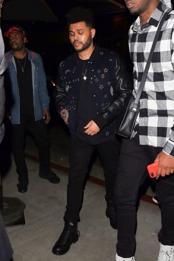 The Weeknd - Exclusif - People arrivent au restaurant The Highlight Room pour célébrer l'anniversaire de L.DiCaprio à Hollywood, le 11 novembre 2017.