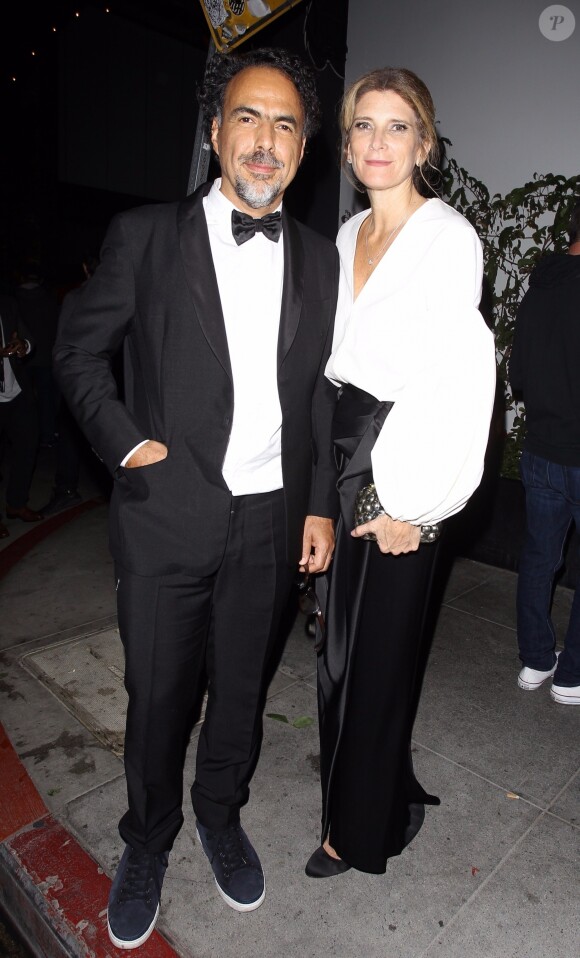 Exclusif - Alejandro González et sa femme María Eladia Hagerman arrivent au restaurant The Highlight Room pour célébrer l'anniversaire de L.DiCaprio à Hollywood, le 11 novembre 2017.