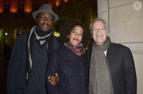 Marco Prince, sa fille Lola et Bernard Murat - Générale de la pièce "La porte à côté" au Théâtre Édouard VII à Paris, le 10 fevrier 2014.