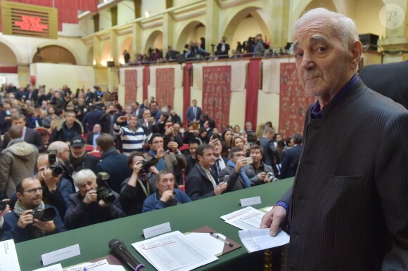 Charles Aznavour  - 157ème vente aux enchères des vins des Hospices de Beaune à Beaune le 19 novembre 2017. © Giancarlo Gorassini/Bestimage