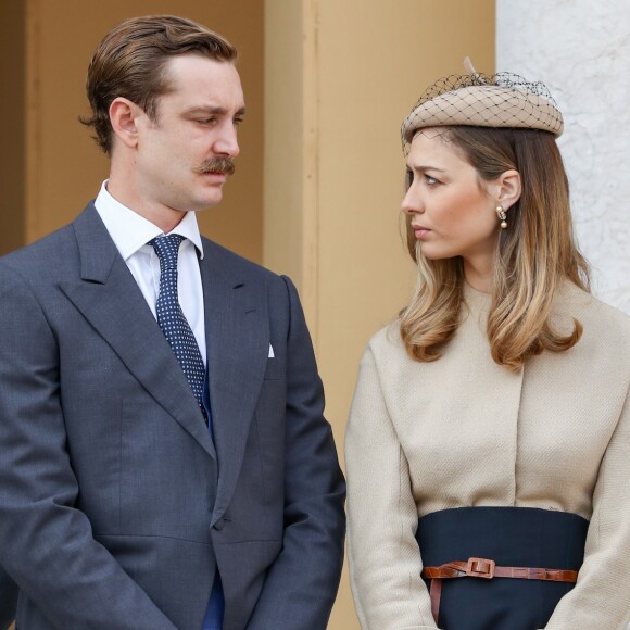 Pierre Casiraghi et Beatrice Borromeo lors de la Fête nationale à Monaco le 19 novembre 2017. © Olivier Huitel/Pool restreint Monaco/Bestimage