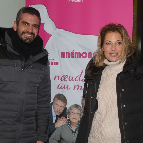 Exclusif - Nicolas Vitiello, Christine Lemler lors de la représentation de la pièce "Les noeuds au mouchoir" dans la cadre de la soirée hommage dédiée aux 50 ans de carrière d'Anémone au Palais des Glaces à Paris, le 29 novembre 2017. © CVS/Bestimage