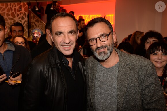 Exclusif - Nikos Aliagas et Frédéric Lopez - Cocktail d'inauguration de la première galerie Pop Art Concept store entièrement dédié aux oeuvres de Richard Orlinski à Paris, le 23 novembre 2017. © Rachid Bellak/Bestimage