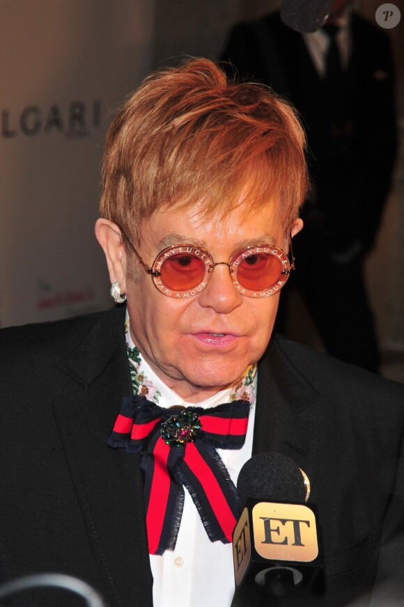 Elton John à la soirée caritative annuelle de E. John AIDS Foundation en la Cathédrale St. John the Divine à New York, le 7 novembre 2017