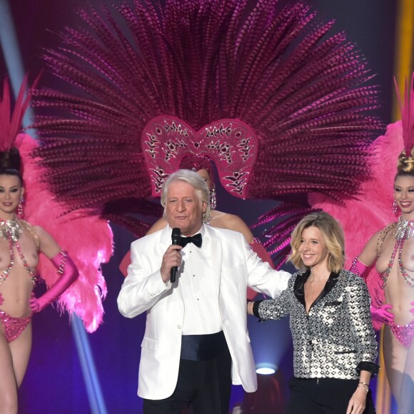 Exclusif - Patrick Sébastien et Wendy Bouchard - Enregistrement de l'émission "Le Plus Grand Cabaret du Monde spécial nouvel an" avec Patrick Sébastien. Le 4 décembre 2017. © Giancarlo Gorassini/Bestimage