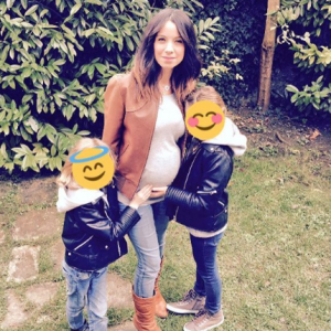Anne-Gaëlle Riccio enceinte de son 3e enfant, le 13 octobre 2017.