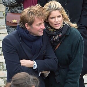 Laurent Delahousse et Alice Taglioni lors de la cérémonie d'hommage national à Jean d'Ormesson à l'hôtel des Invalides à Paris le 8 décembre 2017. © Giancarlo Gorassini / Bestimage