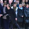 François Fillon, le président Emmanuel Macron lors de la cérémonie d'hommage national à Jean d'Ormesson à l'hôtel des Invalides à Paris le 8 décembre 2017. © Giancarlo Gorassini / Bestimage