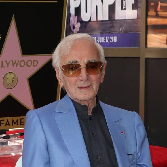 Charles Aznavour reçoit son étoile sur le Hollywood Walk of Fame à Los Angeles, le 24 août 2017
