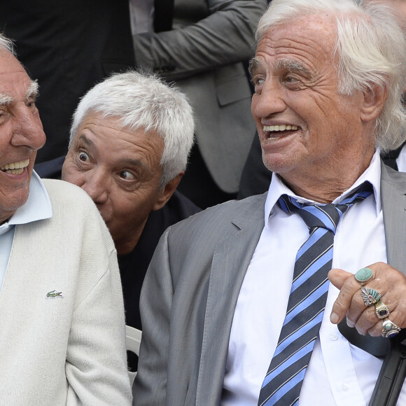 Charles Gérard et Jean-Paul Belmondo lors de l'hommage rendu à Jean-Paul Belmondo: "Marseille fête Belmondo" au Château de la Buzine. Marseille, le 30 juin 2017. © Patrick Carpentier/Bestimage