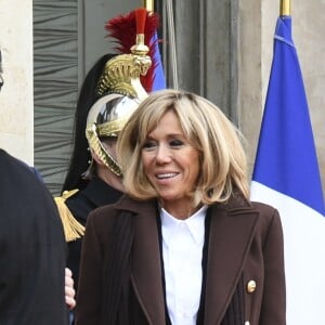 Antonio Guterres, Jim Yong Kim, Brigitte Macron (Trogneux) - Les chefs de la délégation et les principaux partenaires du "One Planet Summit" reçus au palais de l'Elysée par le président de la République française à Paris. Le 12 décembre 2017 © Pierre Perusseau / Bestimage