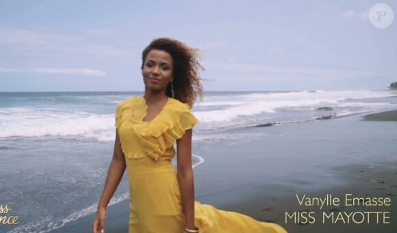 Miss Mayotte : Vanylle Emasse - Concours Miss France 2018. Sur TF1, le 16 décembre 2017.