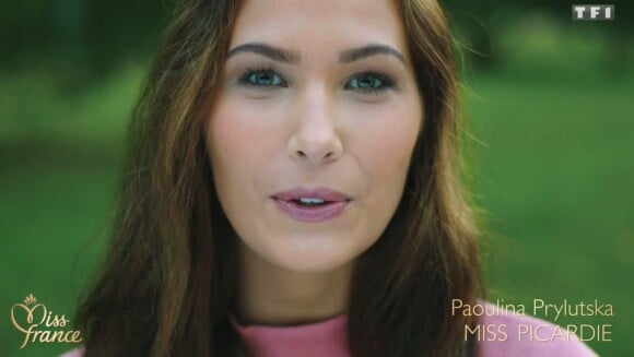 Miss Picardie : Paoulina Prylutska - Concours Miss France 2018. Sur TF1, le 16 décembre 2017.