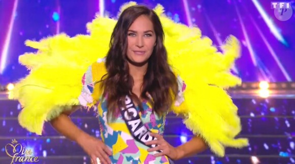 Miss Picardie : Paoulina Prylutska en maillot de bain  - Concours Miss France 2018. Sur TF1, le 16 décembre 2017.