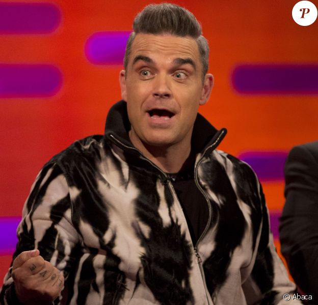 Robbie Williams lors de l'enregistrement de l'émission "The Graham Norton Show" à Londres en le 30 novembre 2017