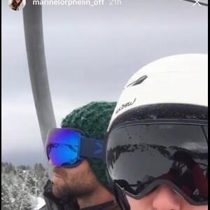Marine Lorphelin et son petit ami Christophe dans les Alpes, le 14 décembre 2017.