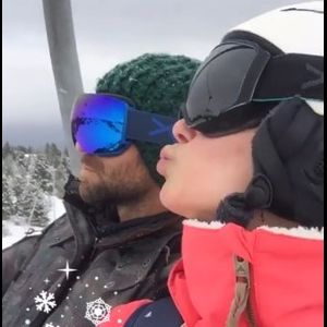 Marine Lorphelin et son petit ami Christophe dans les Alpes, le 14 décembre 2017.