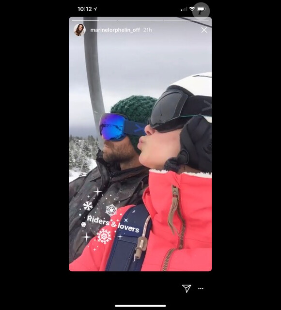 Marine Lorphelin et son petit ami Christophe dans les Alpes, le 14 décembre 2017.