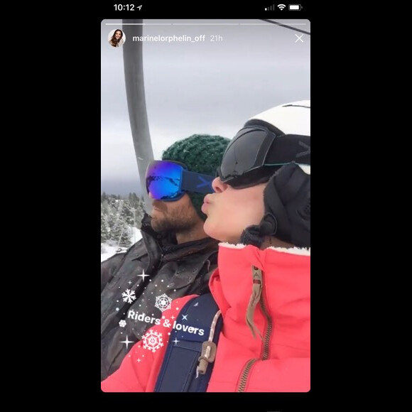 Marine Lorphelin et son petit ami Christophe dans les Alpes, le 14 décembre 2017.