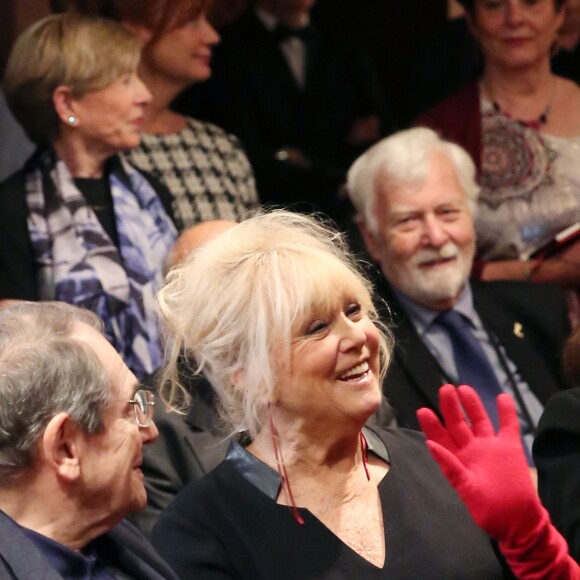 Exclusif - Robert Hossein - Mylène Demongeot a été décorée du titre de chevalier de la Légion d'honneur par l'éthologue Boris Cyrulnik à Paris. Le 15 décembre 2017 © Daniel Angeli - Stéphane Mulys / Bestimage