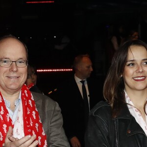 Le prince Albert II de Monaco et Pauline Ducruet lors de la cérémonie de remise des prix de la 6ème édition de "New Generation" dans le cadre du Festival international du cirque de Monte-Carlo à l'Espace Fontvieille à Monte-Carlo, le 5 février 2017. © Jean-Charles Vinaj/Pool restreint Monaco/Bestimage