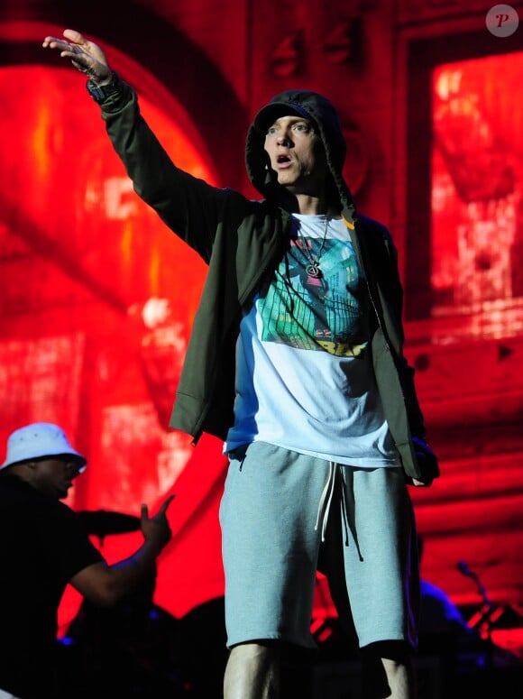 Eminem - Concert lors du festival Lollapalooza à Chicago, le 1er août 2014.