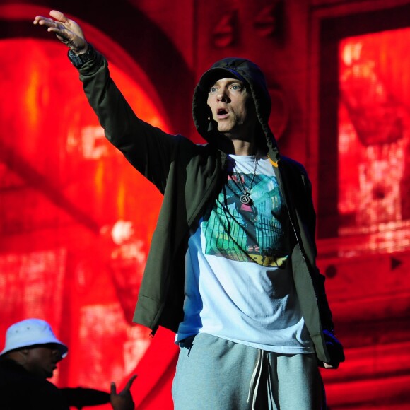 Eminem - Concert lors du festival Lollapalooza à Chicago, le 1er août 2014.