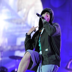 Eminem - Concert lors du festival Lollapalooza à Chicago, le 1er août 2014.