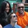 Amel Bent et son ami Patrick Antonelli, Sofia Essaïdi - People aux Internationaux de France de tennis de Roland Garros à Paris, le 5 juin 2014.