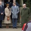 Meghan Markle avec le prince Harry et la famille royale britannique le 25 décembre 2017 lors de la messe de Noël à Sandringham dans le Norfolk.