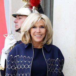 Brigitte Macron - Le président de la République française a reçu les membres de la délégation française de Paris2024 ainsi que ses deux prédécesseurs au palais de l'Elysée à Paris, France, le 16 septembre 2017. © Dominique Jacovides/Bestimage