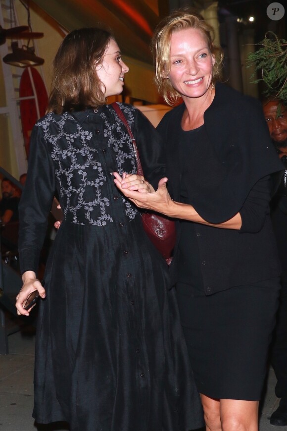 Uma Thurman et sa fille Maya Hawke Uma Thurman et sa fille Maya Hawke sont allées diner au Socialista à New York, le 23 septembre 2017