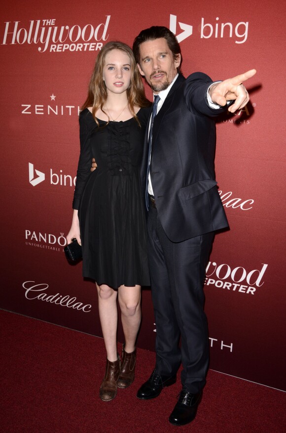 Maya Thurman-Hawke et Ethan Hawke à Beverly Hills, Los Angeles, le 10 février 2014.